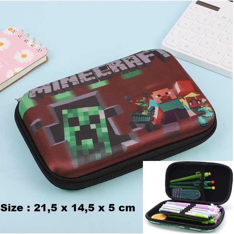 

Kotak Tempat Pensil Pulpen Minecraft Bahan Polyester
