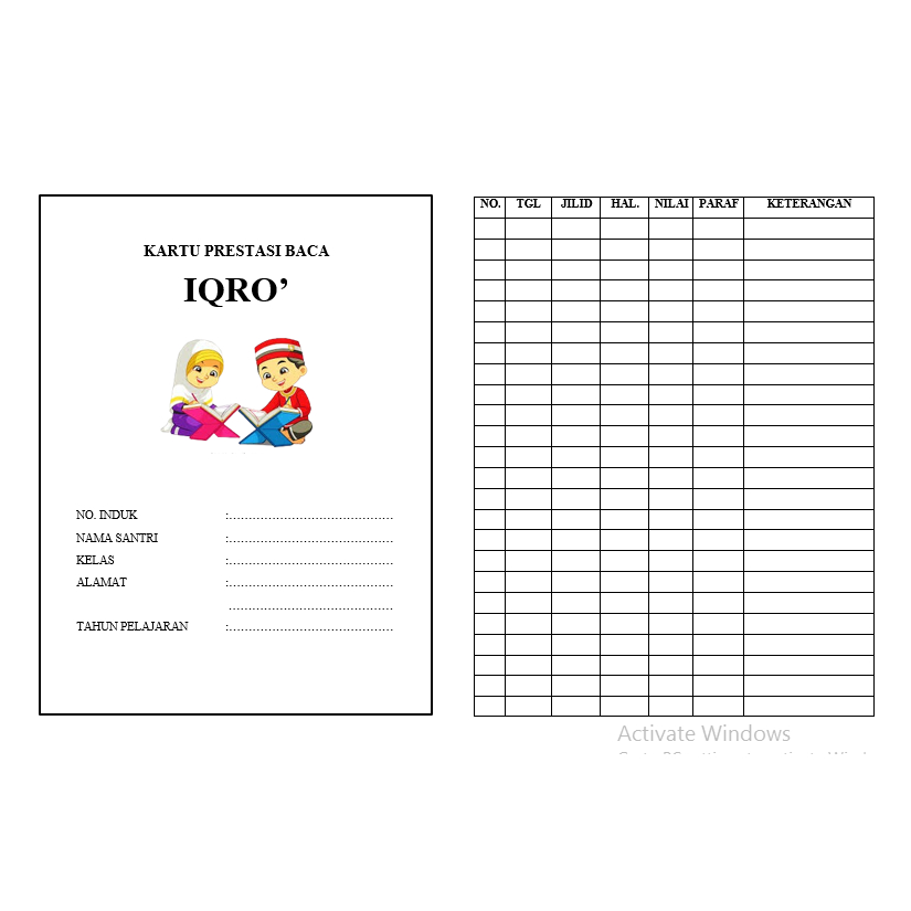 

Kartu Iqro' | Kartu Prestasi Baca