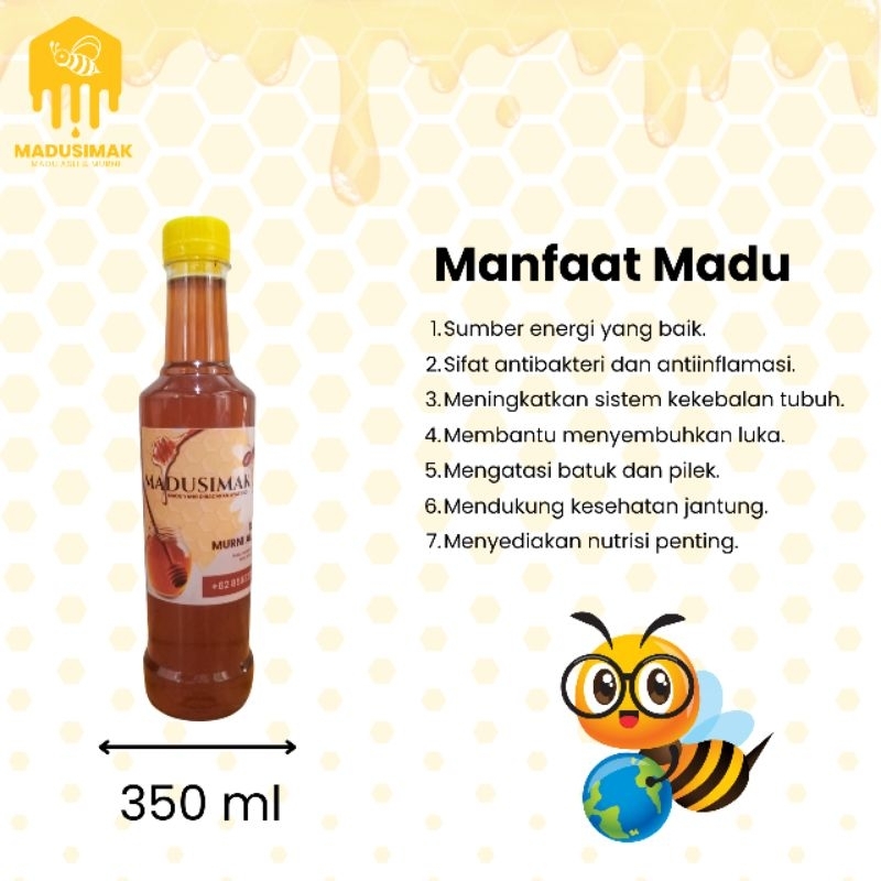 

Madusimak ukuran Besar 350 ml - Madu Randu murni alami yang dibacakan ayat suci