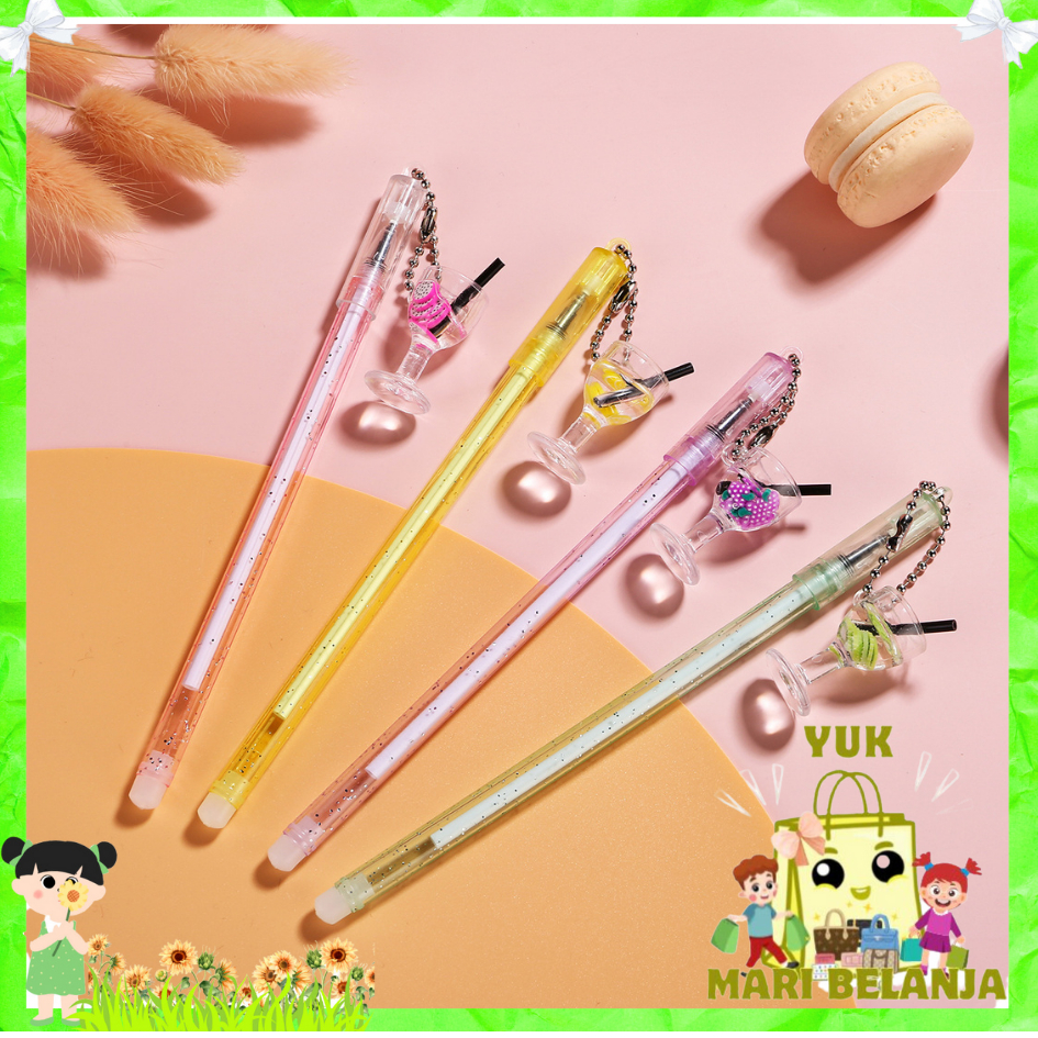 

YMB Pulpen Lucu Aesthetic Pulpen Gelas Juice Fancy Pen Gantungan Minuman Cocktail Bolpoint Karakter Minuman Cangkir Pena Gel Bolpen Unik Alat Tulis Kantor Gel Karakter