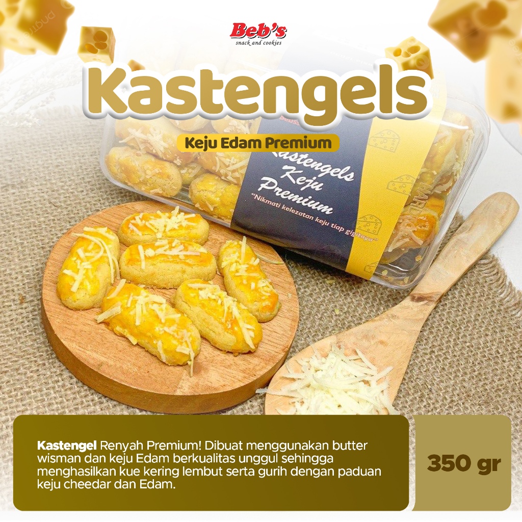 

Kastengel Keju Edam Bebssnack (PREMIUM QUALITY) 350gr | Kue Cemilan Kering Keju Favorite | Kue Keju Favorite Hari Raya Lebaran