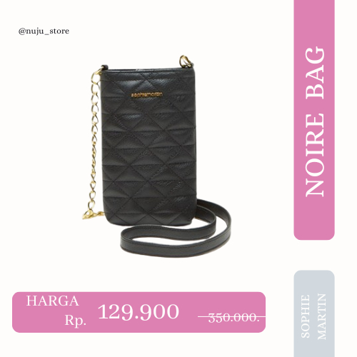 TAS HP WANITA  NOIRE QUILTED W2449B5 TAS SLEMPANG TAS WANITA TAS KECIL TAS MINI  SOPHIE MARTIN