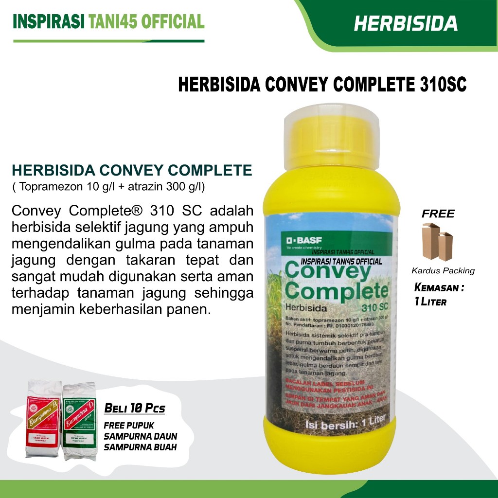 Herbisida Convey Complete 310 SC Kemasan 1 liter/Obat Pertanian Convey Complete 310 SC/Obat Jagung
