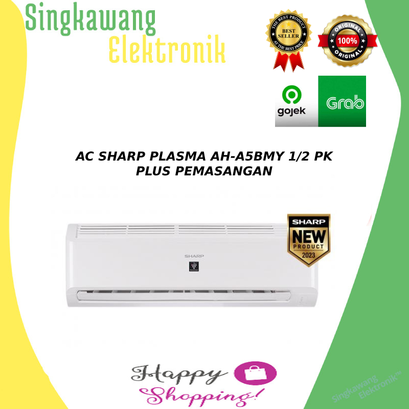 AC SHARP PLASMA AH-A5BMY 1/2 PK PLUS PEMASANGAN