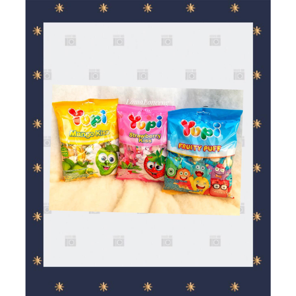 

Yupi Strawberry Kiss, Fruity Puff, Mango Kiss Candy