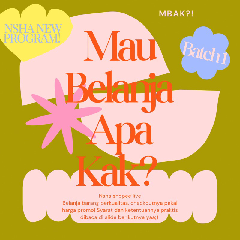 

Link MBAK (Mau Belanja Apa Kak) (´ ∀ ` *) Not for Sale