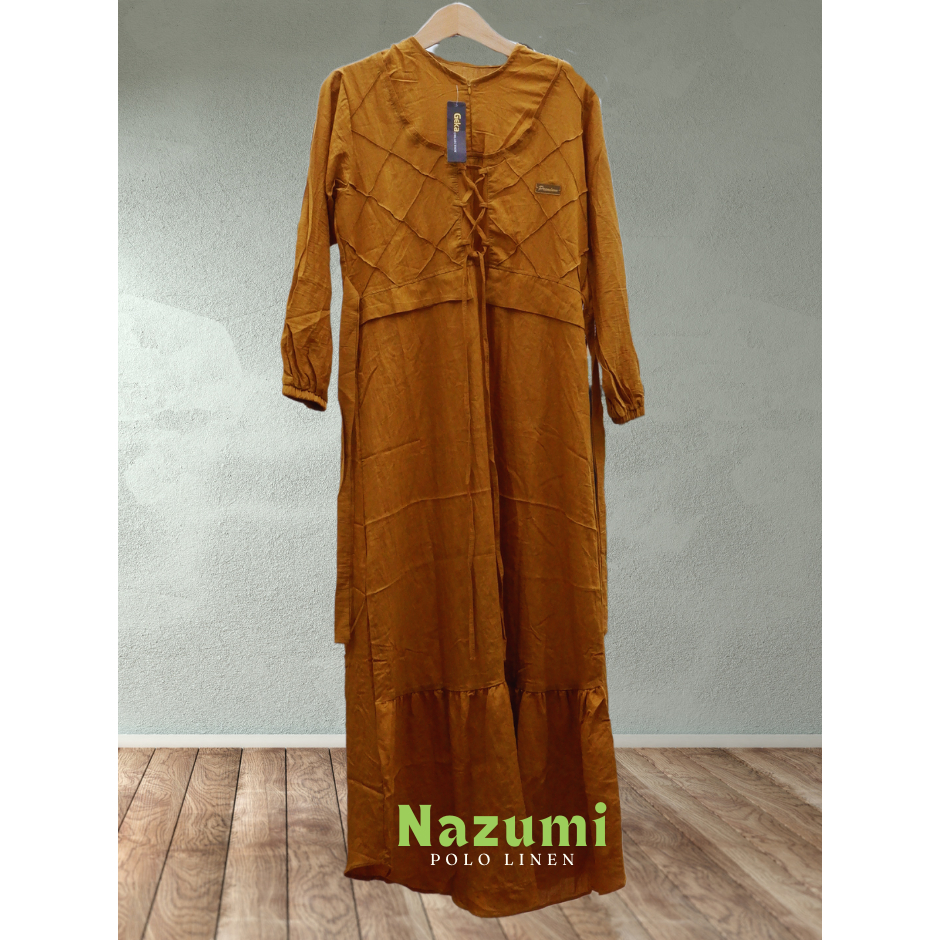 Nazumi Dress - Gamis Polo Linen - Dress Lebaran Outfit