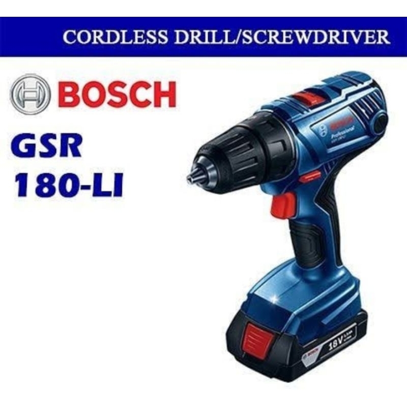 Bosch GSR 180 LI Professional 18V Cordless Impact Drill /Bor Tembok Baterai