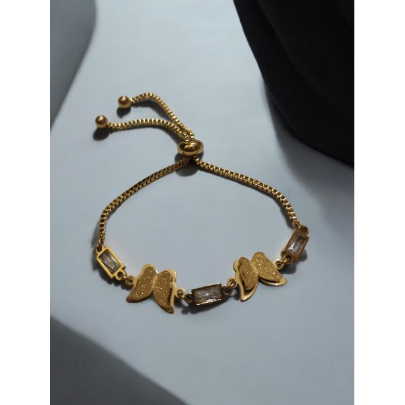 Gelang Serut Titanium Premium Jewelry Ori 42 Model Cantik Mewah Dan Karat Dan Anti Luntur