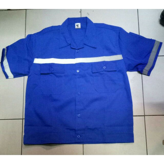 Baju safety proyek / baju safety lengan pendek / baju safety welder / baju safety k3 / baju safety k