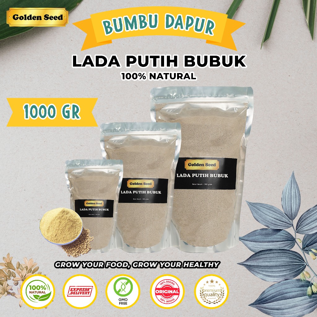 

[MURNI TANPA CAMPURAN] LADA PUTIH BUBUK/MERICA BUBUK ASLI 1000 GRAM | 1 KG