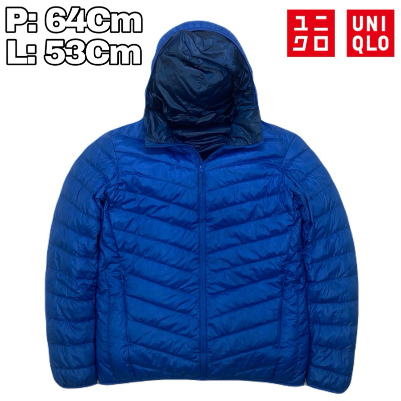 J29 Jaket Bulang Outdoor Ultralight Uniqlo Blue  Bulu Angsa Winter Hiking Pendaki Gunung