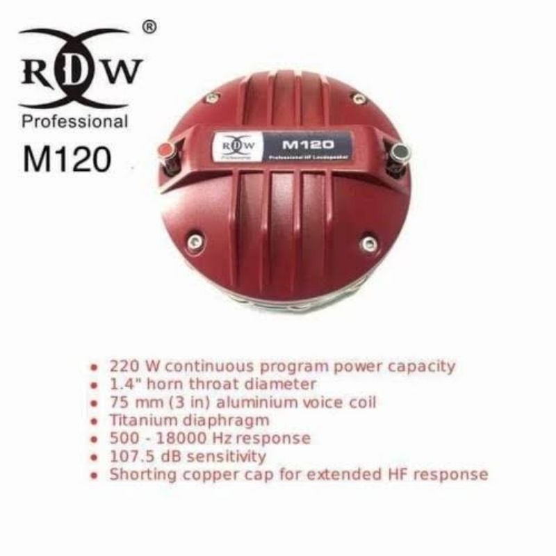 RDW M120 TWEETER DRIVER M120 VC 3 INCH