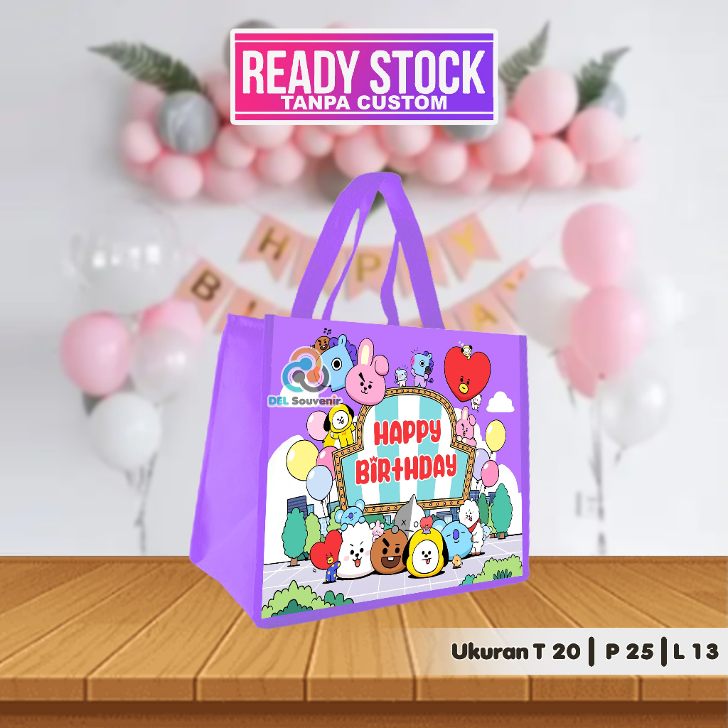 

READY STOCK SIAP KIRIM !! TAS ULTAH ANAK / TAS ULTAH KARAKTER BT21 BTS / TAS SOUVENIR READY STOCK LANGSUNG KIRIM / TAS SOUVENIR ULANG TAHUN / GOODIE BAG ULTAH / TAS ULANG TAHUN