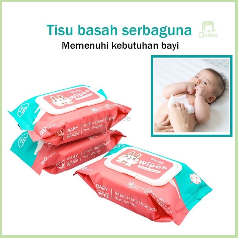 Tisu Basah Bayi Newborn Isi 80 Pcs - Tisu Bayi Murah Non Alkohol - Tisu Untuk Ganti Popok