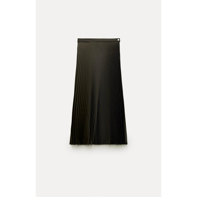 [NEW] ZARA ZW Collection Pleated Satin Skirt