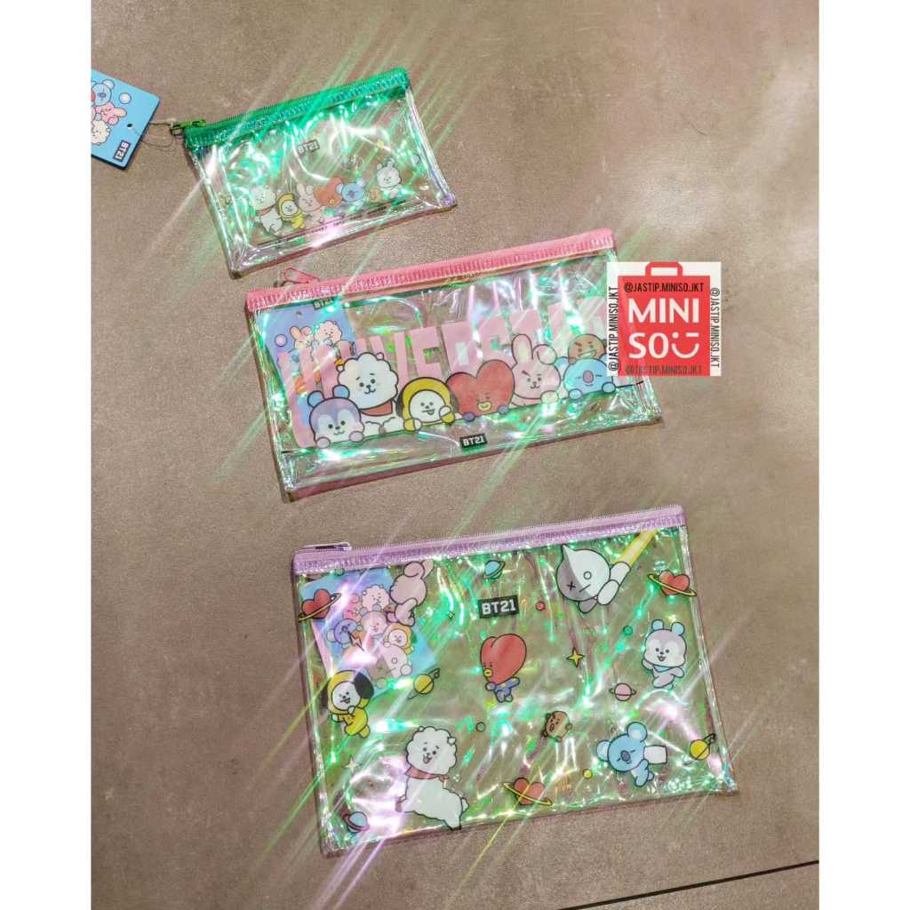 

MINISO x BT21 PVC Hologram Stationery Case / Kotak Pensil BT21 Collection (Small / Medium / Large)