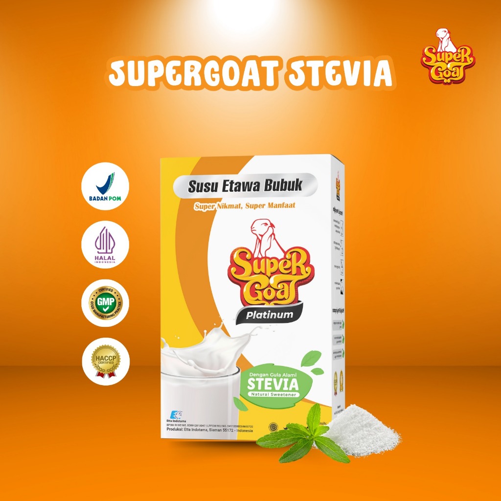 

Super Goat Stevia Minuman Kesehatan Susu Etawa Bubuk UHT Cocok Untuk Penderita Diabetes 1 box