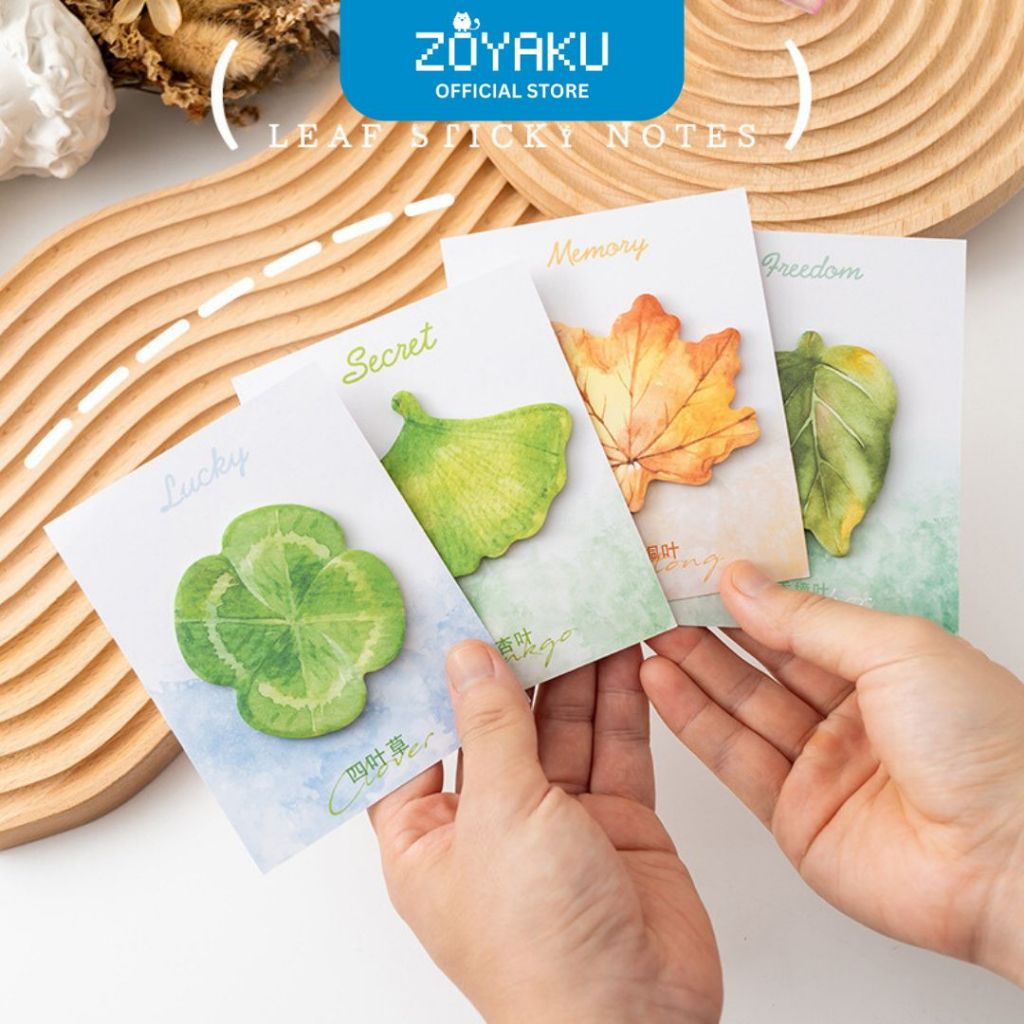 

(30 Lembar) Sticky Notes Leaf Aesthetic Post-it Motif Daun Memo Sekolah Kantor SN8010