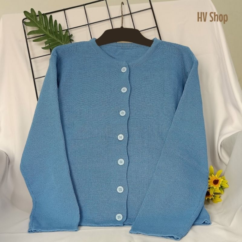 cardigan rajut crop outer wanita croptop korean knitwear tebal