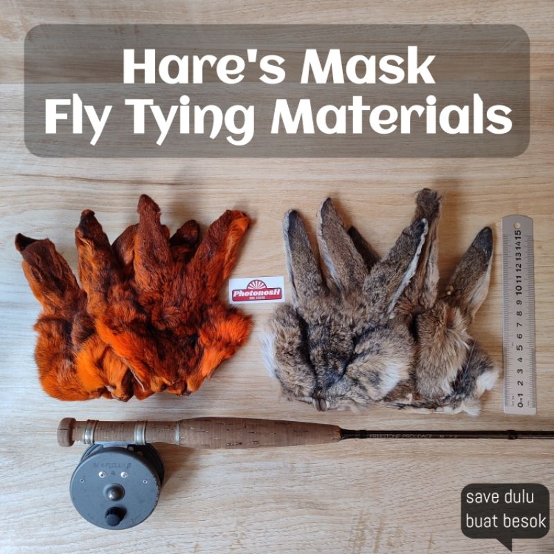 Hare ear mask rabbit mask fly tying material