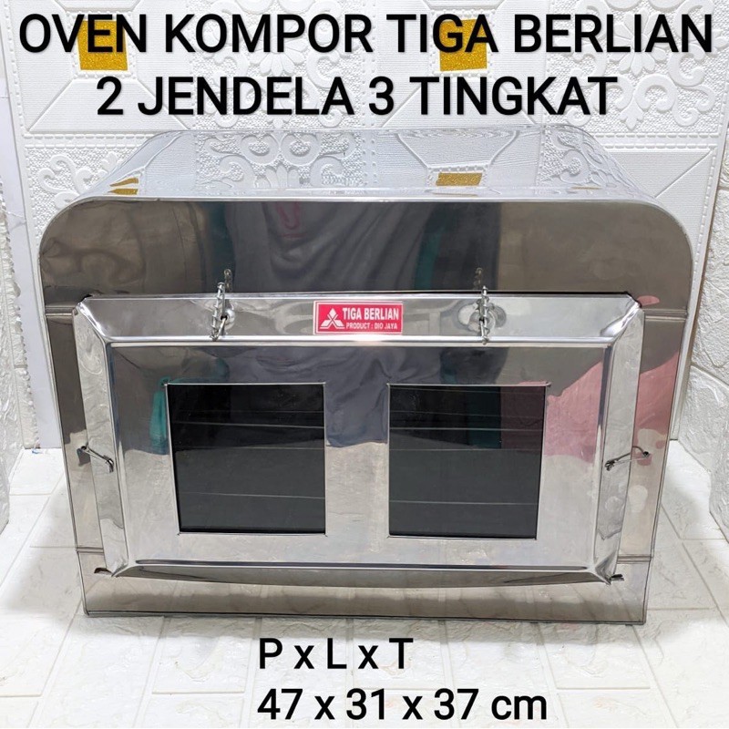 OVEN KUE KERING KOMPOR MANUAL TIGA BERLIAN BESAR JUMBO STAINLESS STEEL 3 SUSUN TANGKRINGAN