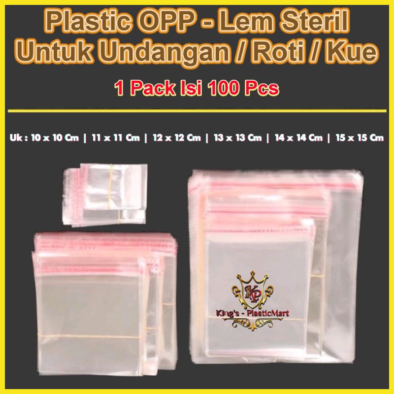 

Plastik OPP Lem Untuk bungkus Roti, kertas undangan, kartu, dll Ukuran : - 10 Cm x 10 Cm - 11 Cm x 11 Cm - 12 Cm x 12 Cm - 13 Cm x 13 Cm - 14 Cm x 14 Cm - 15 Cm x 15 Cm