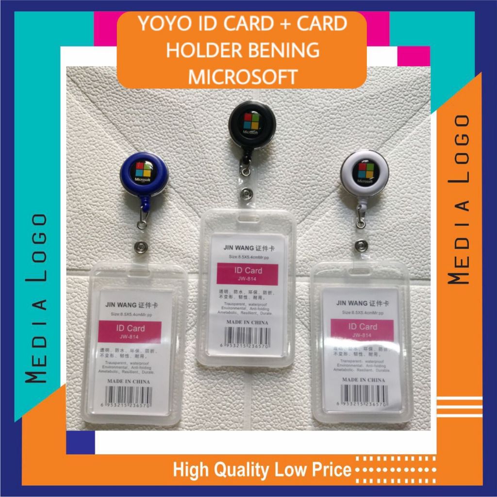 

ID CARD HOLDER TRANSPARANT+ GANTUNGAN YOYO ID Logo Microsoft