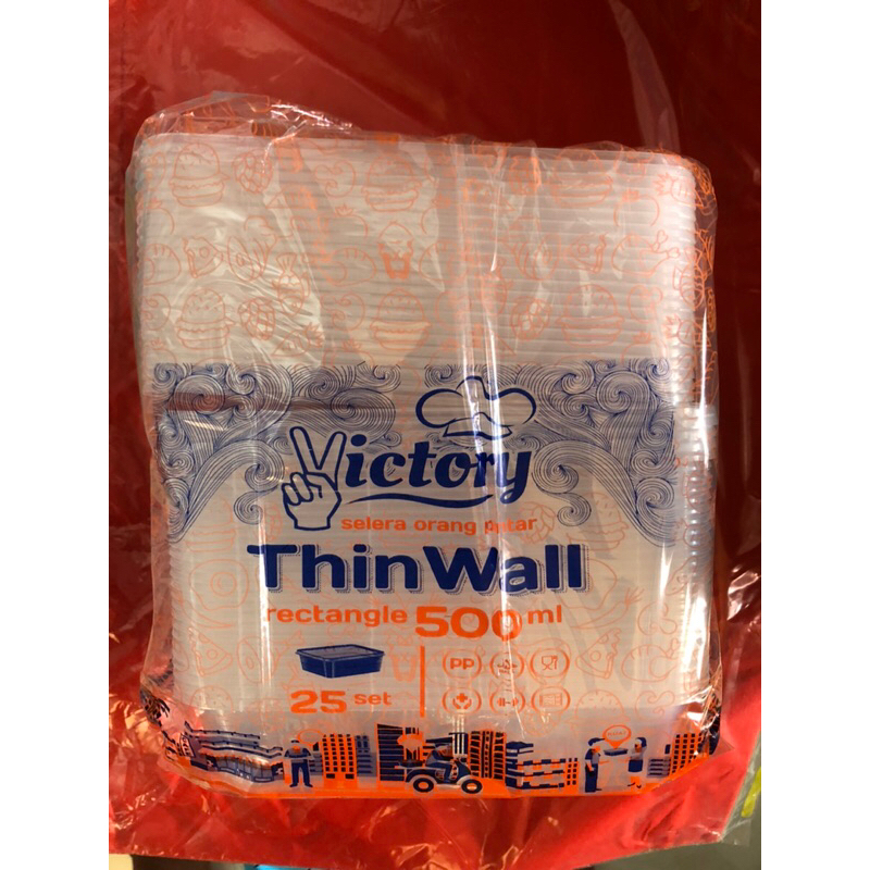 THINWALL RECTANGLE  KOTAK MAKANKOTAK PLASTIK  TEPAK PLASTIK UKURAN 500Ml