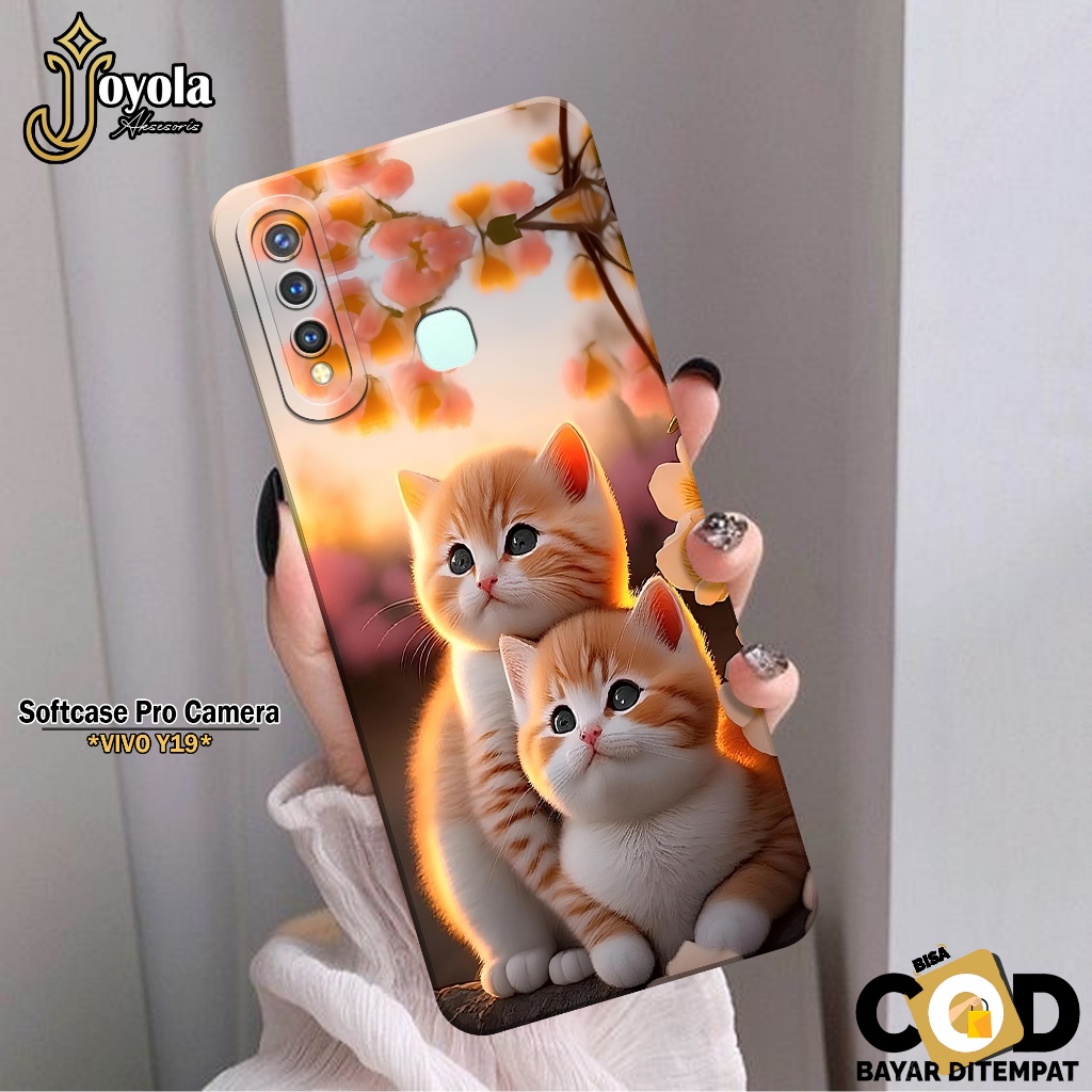 JOYOLA Case VIVO Y19 - Fahion Case Kucing Lucu - Softcase VIVO Y19 - Pro Camera - Casing VIVO Y19 - 