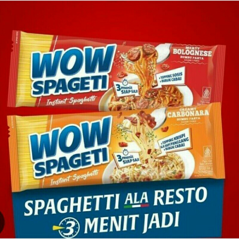 

WOW SPAGETI 1DUS 40PCS BOLOGNESE DAN CARBONARA - WOW SPAGETI