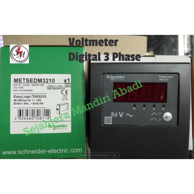 Voltmeter Panel Tegangan Digital 3 Phase DM3210 Schneider
