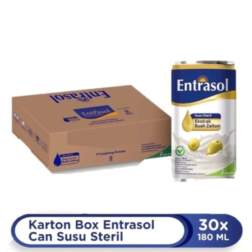 

BTS - 1 KARTON ENTRASOL CAN SUSU STERIL KEMASAN KALENG 30 PCS X 180 ML