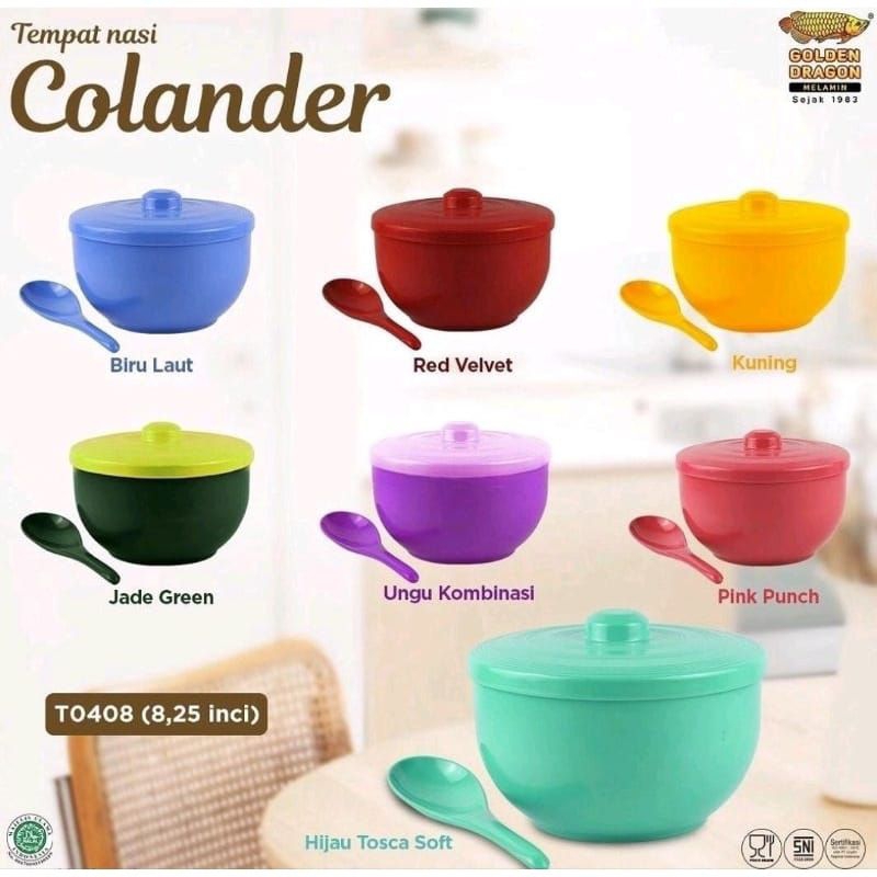 tempat nasi tutup tegak 8,25cm-golden dragon melamin(T0408)