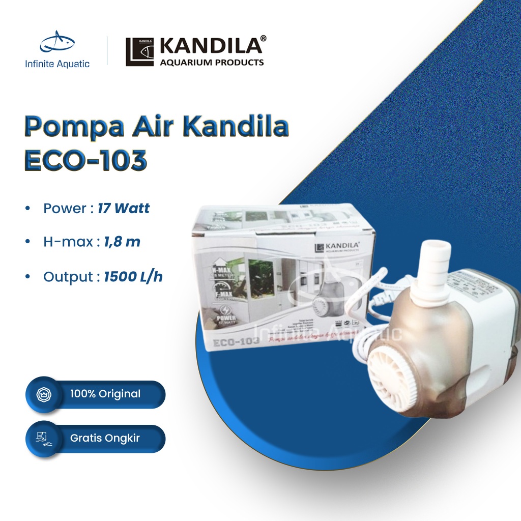 Pompa Air Aquarium Kandila ECO-103 Pompa Celup Kolam Hemat Listrik