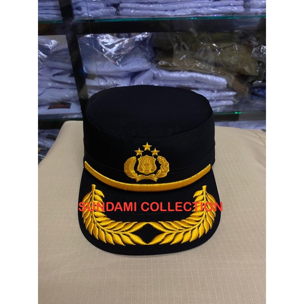 TOPI KOMANDO POLRI PAMEN HITAM