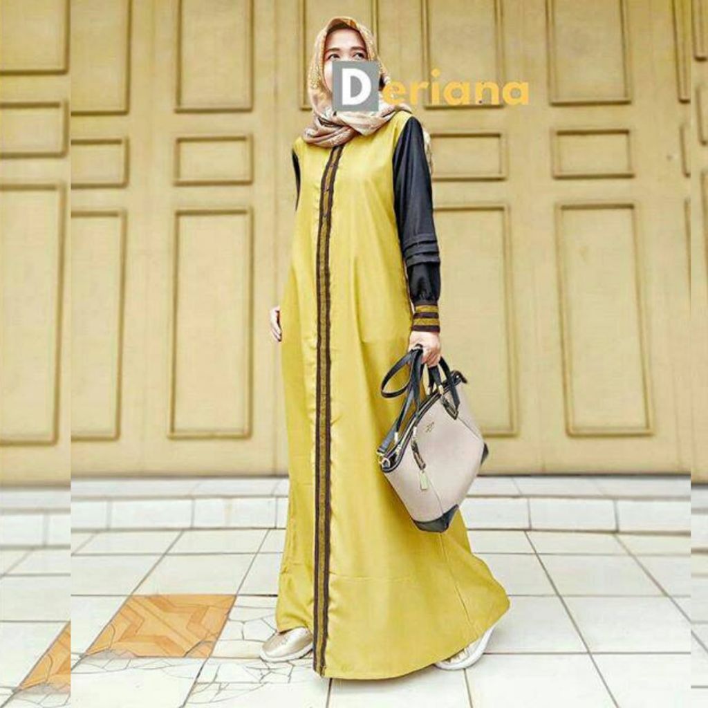 Deriana Project MADELIEF DRESS Gamis Abaya Wanita Polos Premium Kekinian Pesta Lebaran Terbaru
