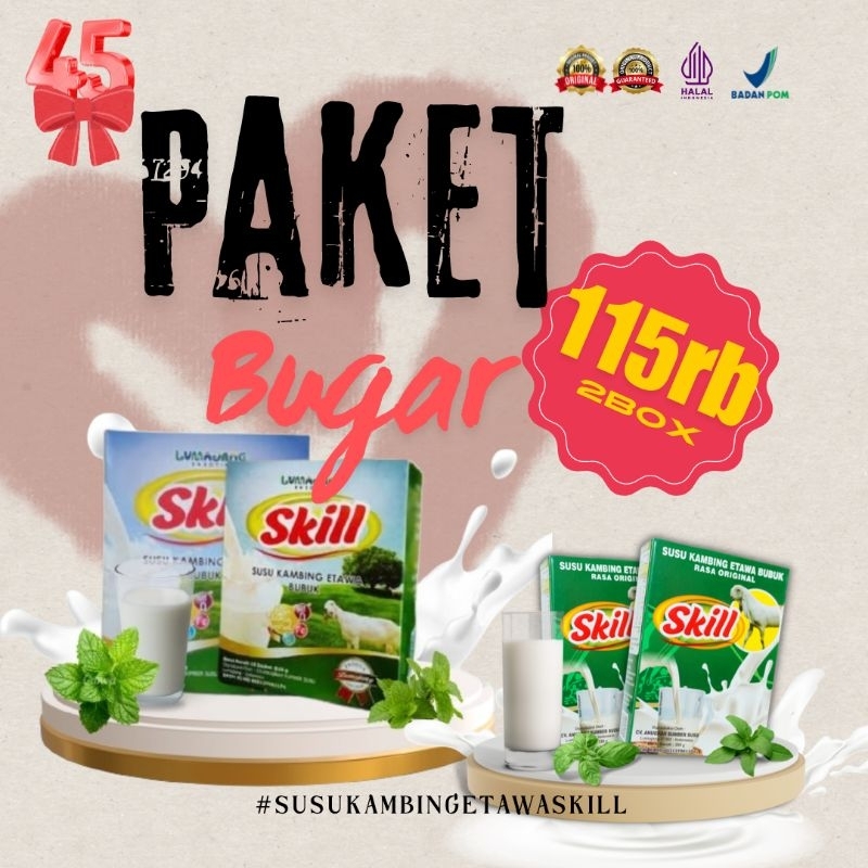 

Susu Kambing Etawa Skill Original Box Isi 250 Gram & 10 Pcs 25g Per Sachet Bukan Etawalin