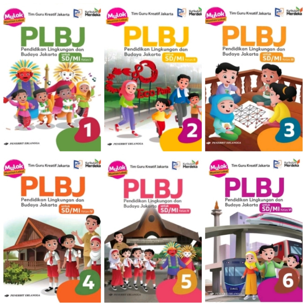 ORI harga satuan buku teks PLBJ kurikulum merdeka untuk SD/mi kelas 1-6 penerbit Erlangga