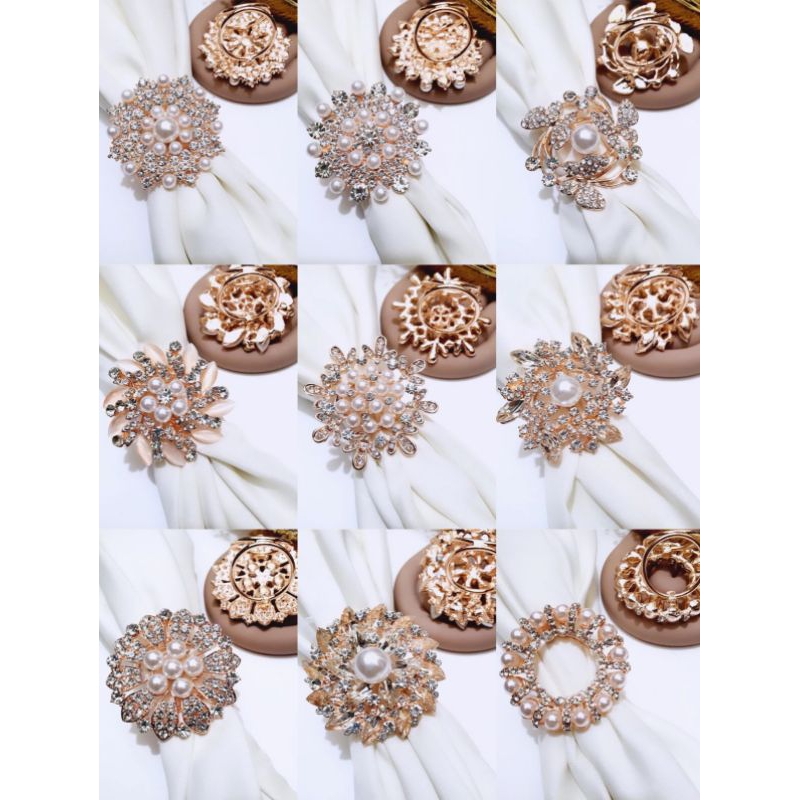 KARIZZ Bros kancing dada dan ring baju hijab aksesoris mutiara batu zirkon cantik unik fashion wanit