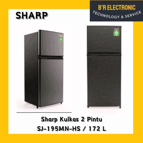 Kulkas 2 Pintu SHARP SJ-195 MN-HS [ 200 Liter Low Watt ]