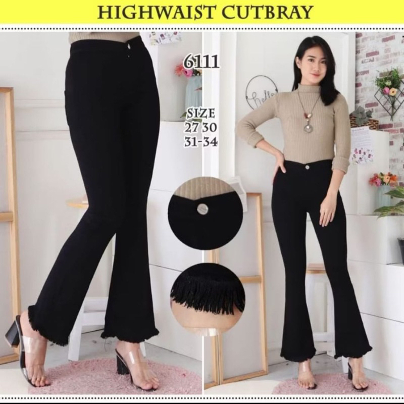 HW CUTBRAY JEANS WANITA// HW CUTBRAY STREECH RAWIS DAN LIPAT