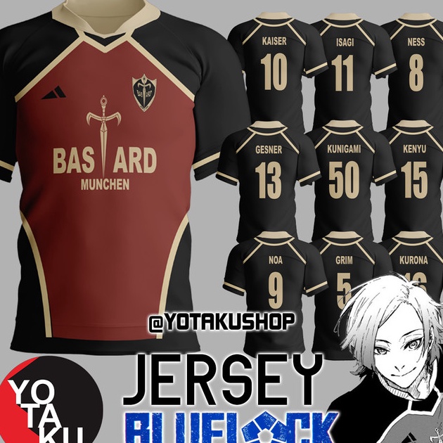 Terbaru Jersey Anime Cosplay Blue Lock Kaiser Bastard Munchen Isagi Yoichi  5 GRIM XS