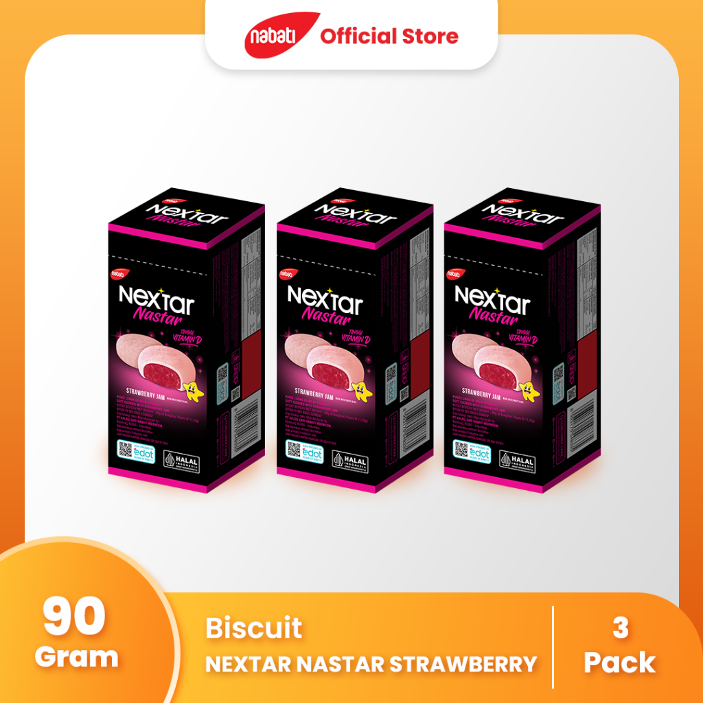 

[Bundle Pack Isi 3] Nextar Cookies Strawberry 90g