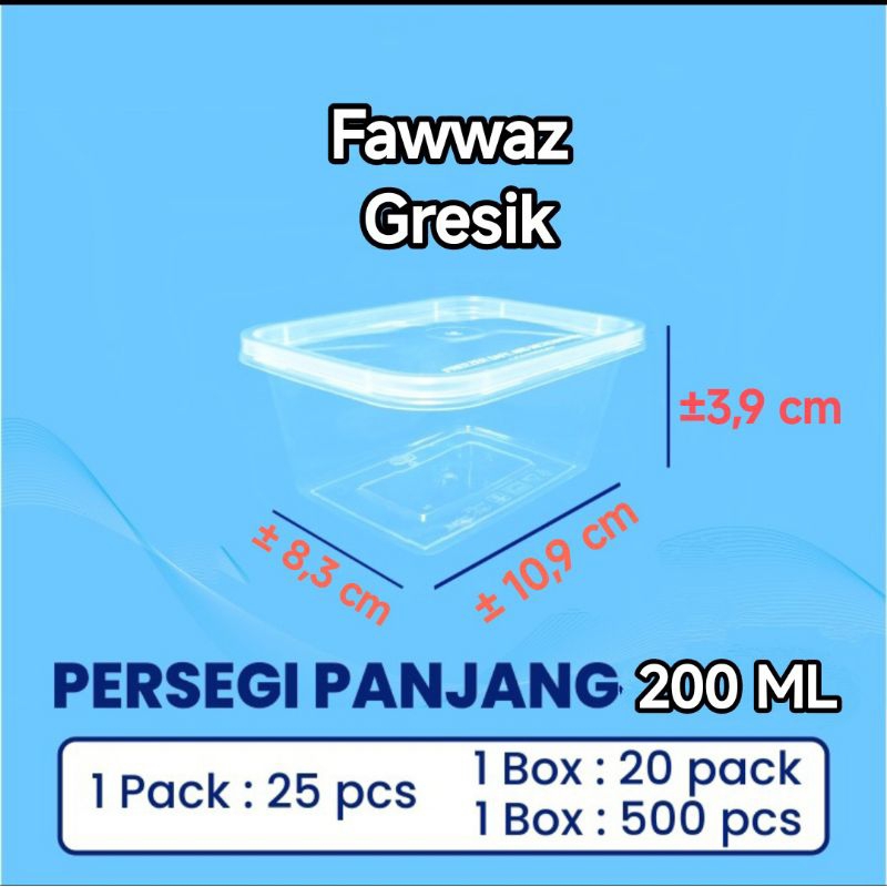 (25 Pcs) Thinwall Rectangle 200ml Food/ Persegi Panjang/ Thinwall 200ml Rectangle Food Container Kot