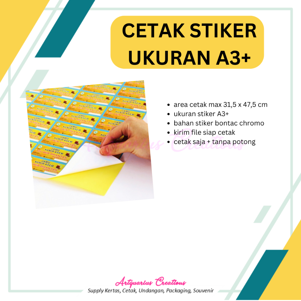

Cetak Stiker A3+ Bontac Chromo untuk Label Kemasan