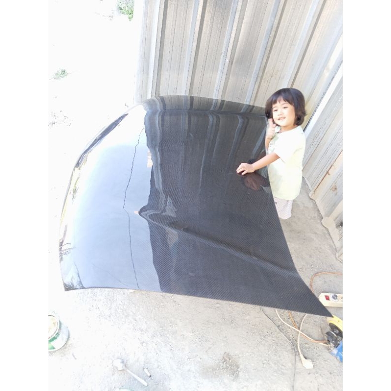 kap mesin honda allnew brio carbon forged dan kevlar