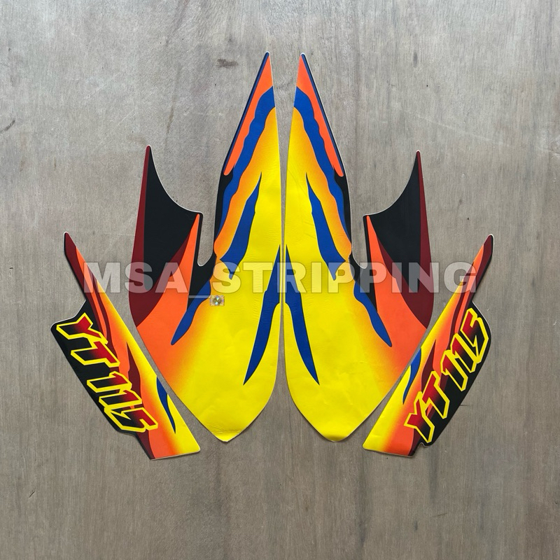 Stripping strip stiker sticker list polet Yamaha YT 155 Th.1980 Hitam lis Orange striping lis decal 