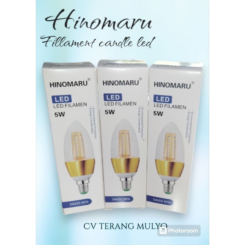 Hinomaru Lampu Led Candle 5W 5 Watt E14 Kuning Filamen 3000K Warm