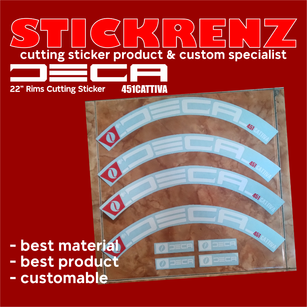 Cutting Sticker Stiker Velg Rims Sepeda Lipat 22" DECA 451 Custom
